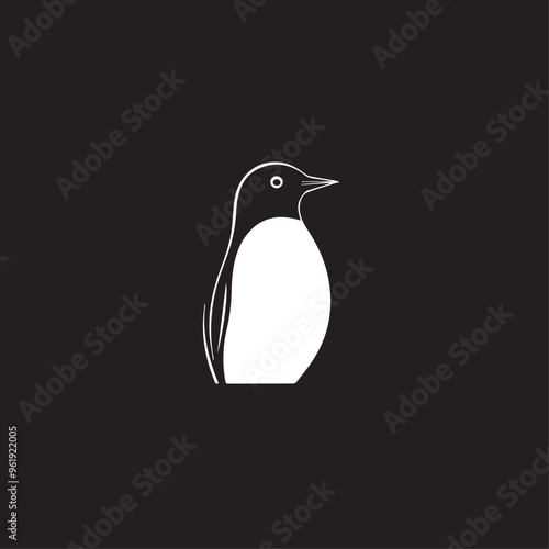 Penguin in cartoon, doodle style . Image for t-shirt, web, mobile apps and ui. Isolated 2d vector illustration in logo, icon, sketch style, Eps 10, black and white. AI Generative photo