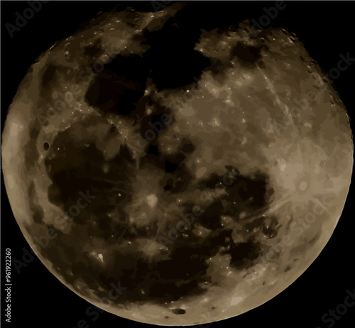 full moon in vector 