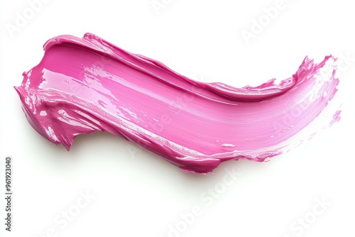 Pink lipgloss sample on white smeared