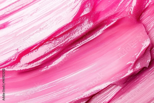 Pink lip gloss with texture smudged
