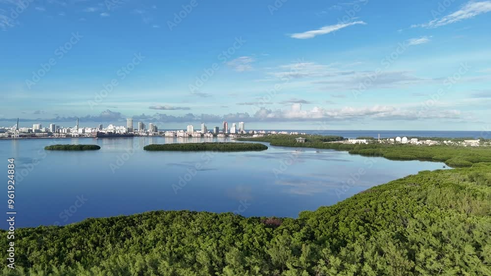 Aerial video over the view of Miami Beach, Miami, Florida, USA Aerial video over the view of Miami Beach, Miami, Florida, USA