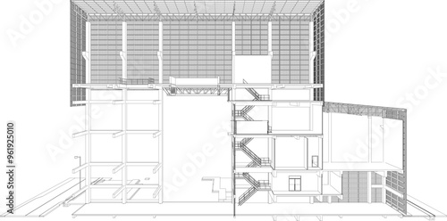 3D illustration of industrial project