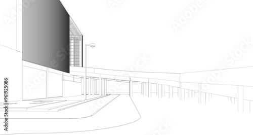 3D illustration of industrial project