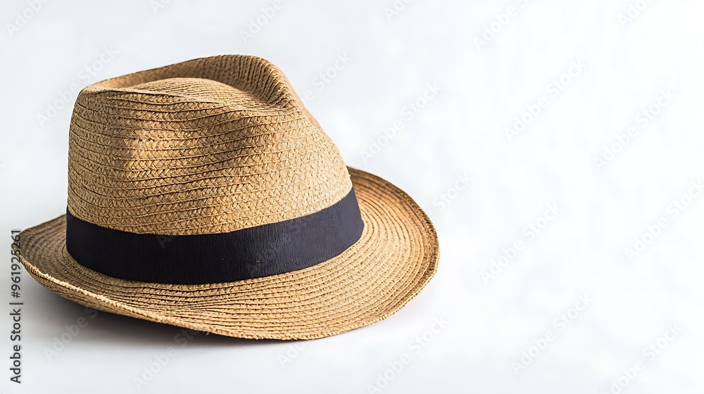 Elegant Black Fedora Hat on Clean White Background Elegant Black Fedora Hat on Clean White Background