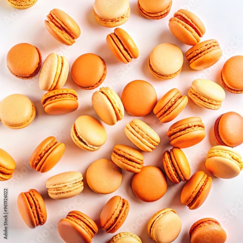 Wallpaper Mural Colorful Assortment of French Macarons on White Background - Delicious and Vibrant Dessert Display Torontodigital.ca