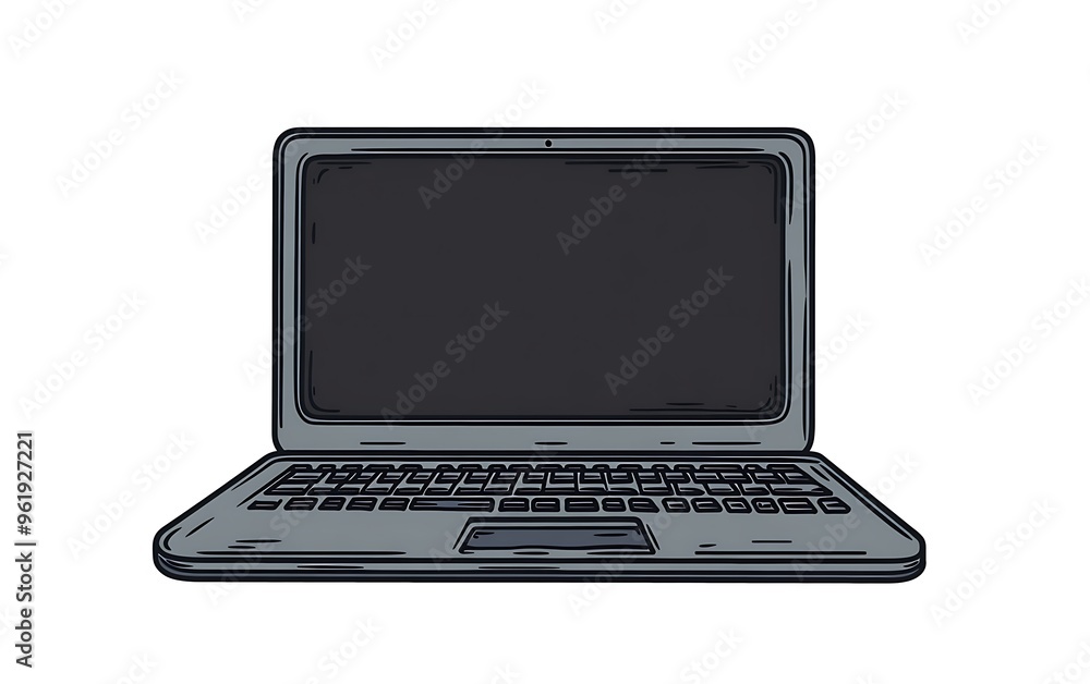 Minimalist Black Laptop Vector Graphic on White Background | Flat Design High-Quality Illustration Minimalist Black Laptop Vector Graphic on White Background | Flat Design High-Quality Illustration