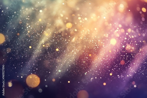Abstract Background with Sparkling Lights and Glittery Dust