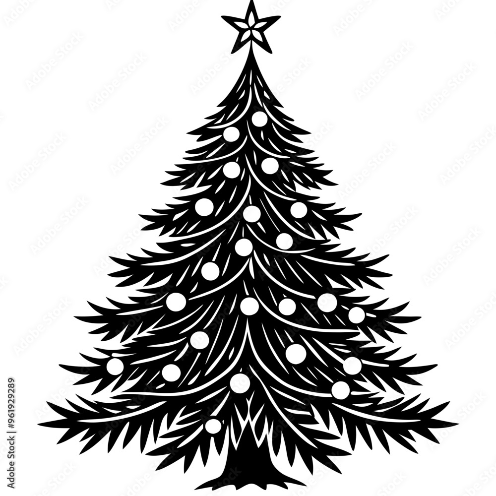 Fototapeta premium christmas tree vector illustration
