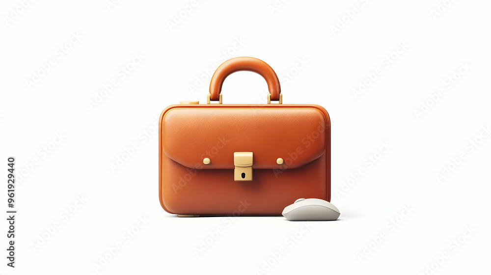 3D Floating Briefcase and Computer Mouse Icon with Digital Marketing Text Concept - Dynamic Vector Illustration on White Background 3D Floating Briefcase and Computer Mouse Icon with Digital Marketing Text Concept - Dynamic Vector Illustration on White Background