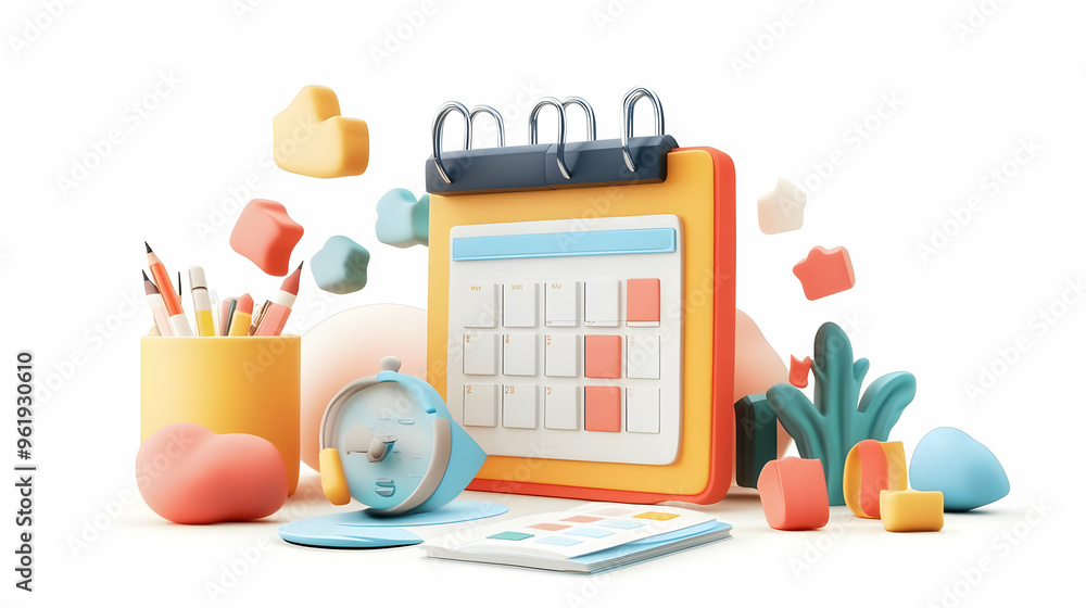 3D Floating Calendar and Checklist Icon with 'Campaign Planning' Text - Dynamic Vector Design Isolated on White Background for Marketing Strategy 3D Floating Calendar and Checklist Icon with 'Campaign Planning' Text - Dynamic Vector Design Isolated on White Background for Marketing Strategy
