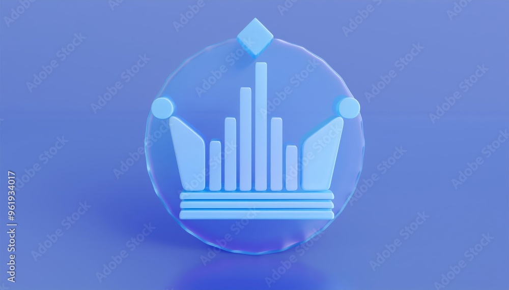 A modern blue crown icon with geometric shapes, symbolizing achievement, success, and royal elegance in a digital design. A modern blue crown icon with geometric shapes, symbolizing achievement, success, and royal elegance in a digital design.