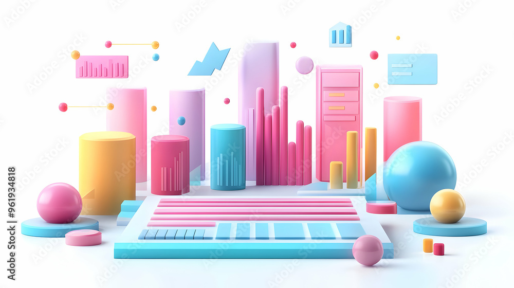 3D Glossy Presentation Board with Holographic Marketing Goals & KPI Markers - Vector Illustration for Dynamic Marketing Presentations on Isolated White Background 3D Glossy Presentation Board with Holographic Marketing Goals & KPI Markers - Vector Illustration for Dynamic Marketing Presentations on Isolated White Background