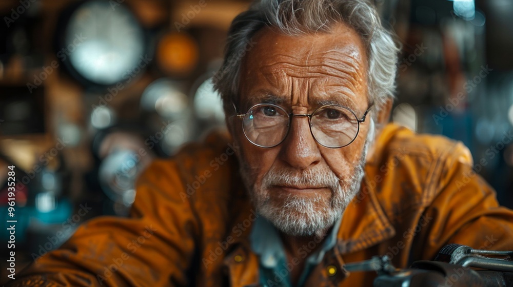 Close-up Portrait of a Senior Man with Glasses Close-up Portrait of a Senior Man with Glasses