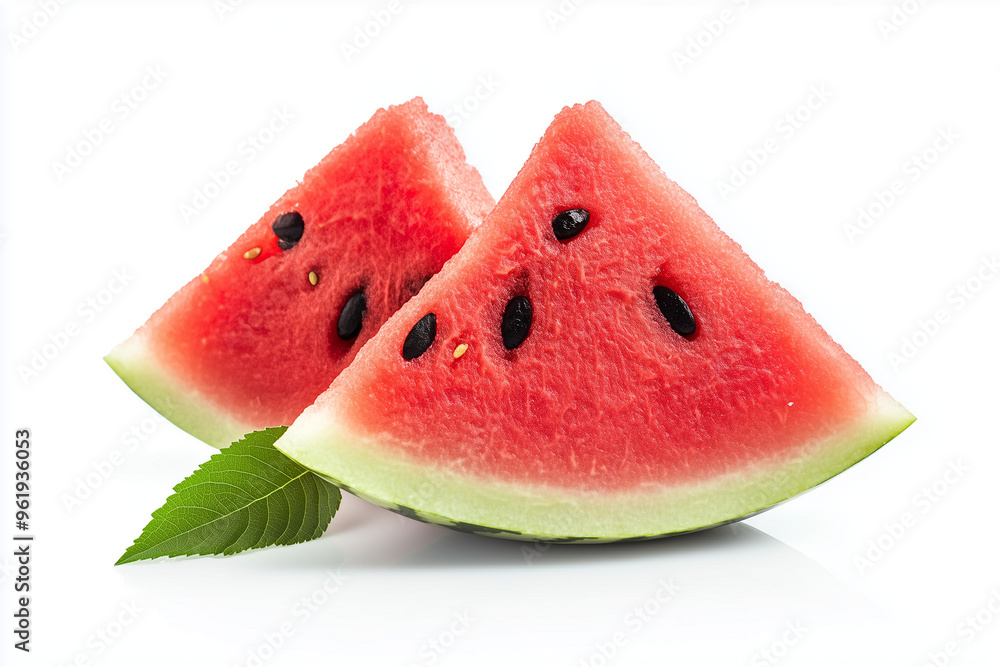 Slice of red watermelon isolated on white background, Juicy ripe red melon with seed. Slice of red watermelon isolated on white background, Juicy ripe red melon with seed.