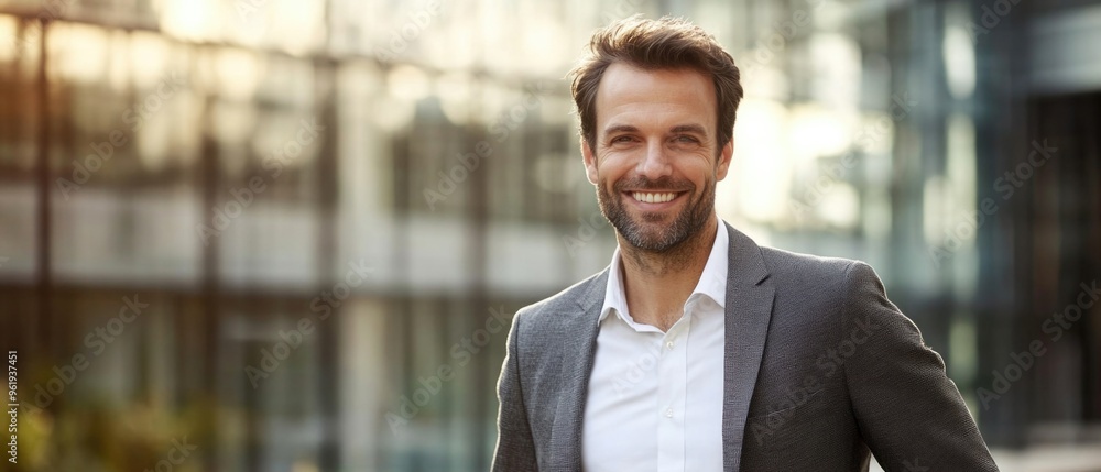 A man in a suit and tie is smiling and posing for a photo A man in a suit and tie is smiling and posing for a photo