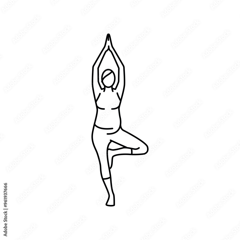 Balance training line icon. Exercises for pregnant.