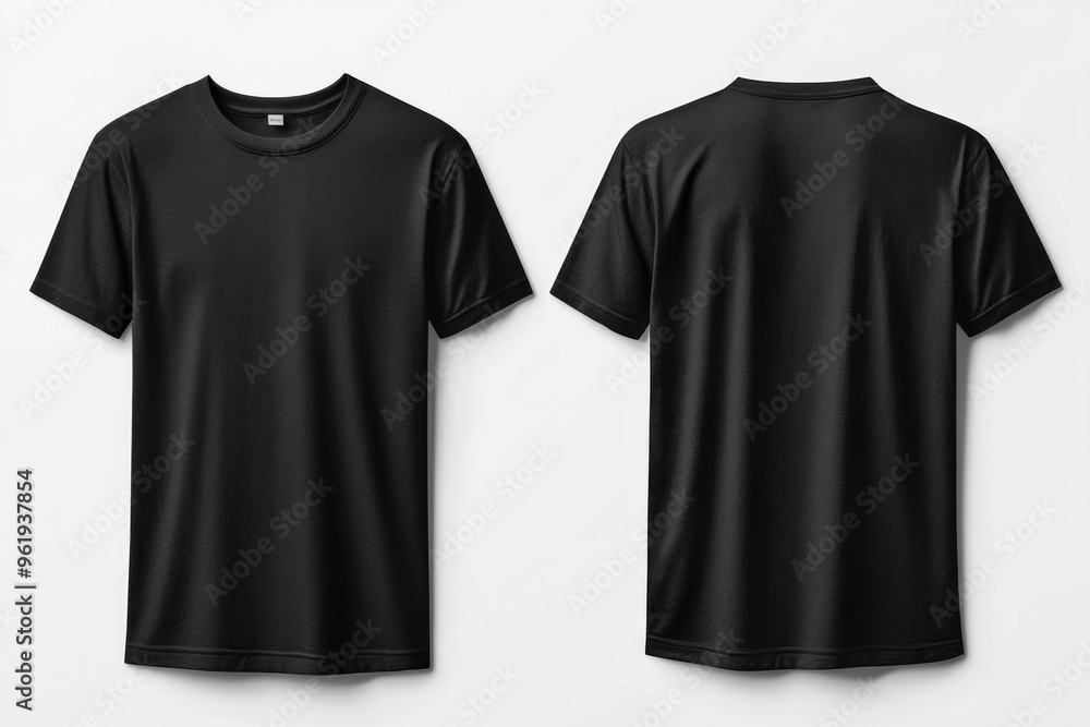 Black Tshirt Mockup Front and Back Isolated created with Generative AI Black Tshirt Mockup Front and Back Isolated created with Generative AI