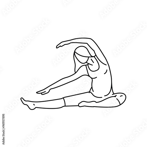 Stretching for pregnant women line icon. Exercises for pregnant for fast delivery
