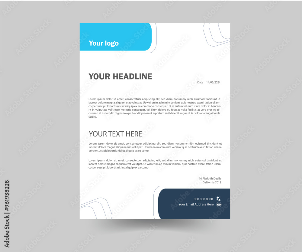 Abstract Corporate Business Style Letterhead Design Vector Template For Your Project. Abstract Corporate Business Style Letterhead Design Vector Template For Your Project.