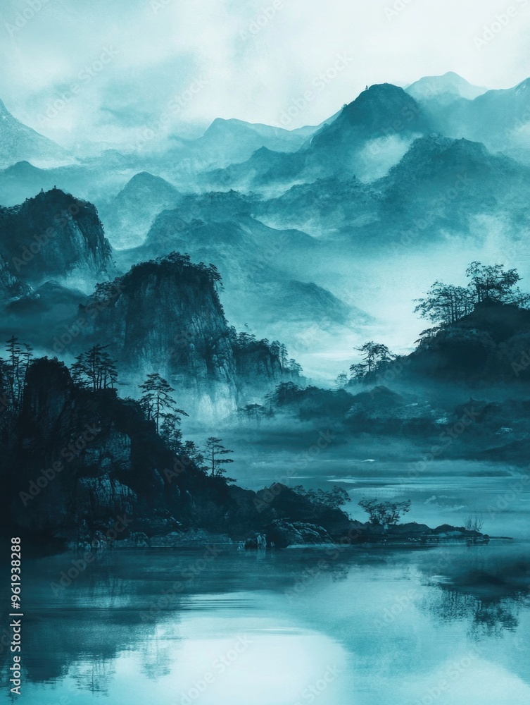 Fototapeta premium Tranquil Mountain Lake