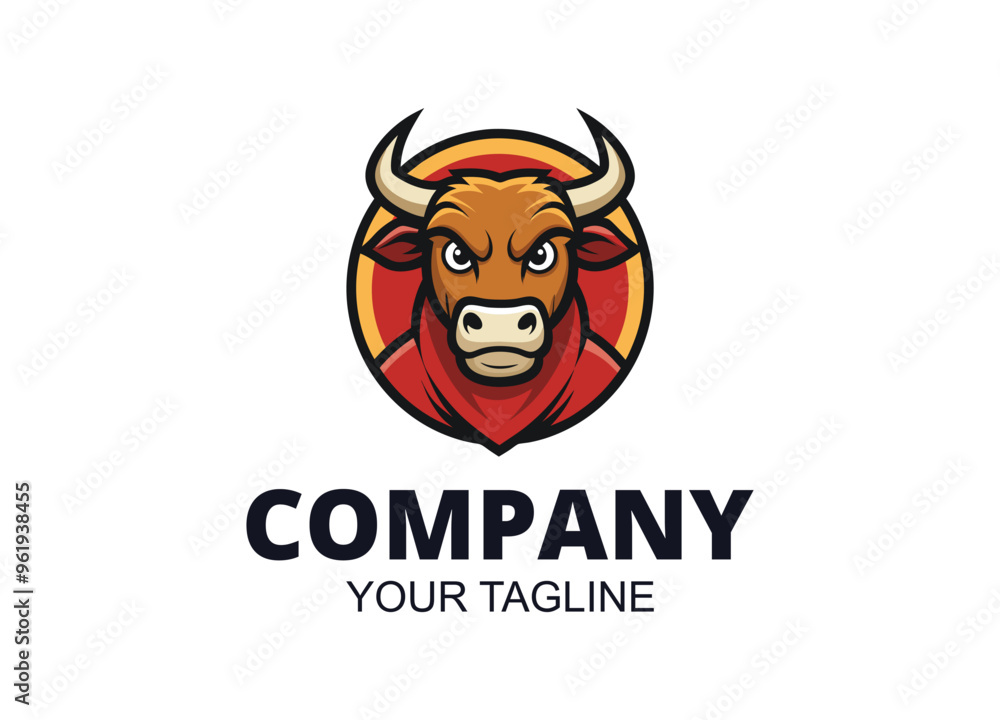 Colorful Bull mascot logo template Colorful Bull mascot logo template