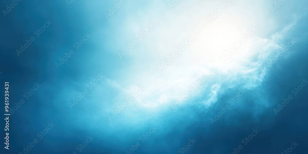Abstract Blue Sky with White Clouds and Glowing Light Abstract Blue Sky with White Clouds and Glowing Light