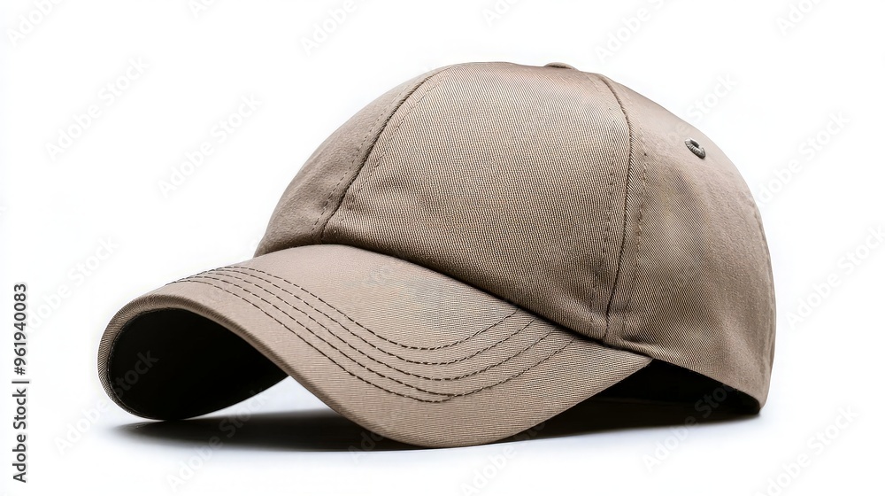 Fototapeta premium Plain Beige Baseball Cap