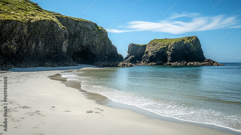 Secluded Beach with Cliffs and Clear Water Secluded Beach with Cliffs and Clear Water