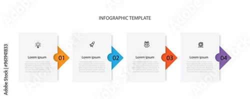 Design template infographic vector element with icons can be used for workflow, business information, presentation data, and web graphic design 