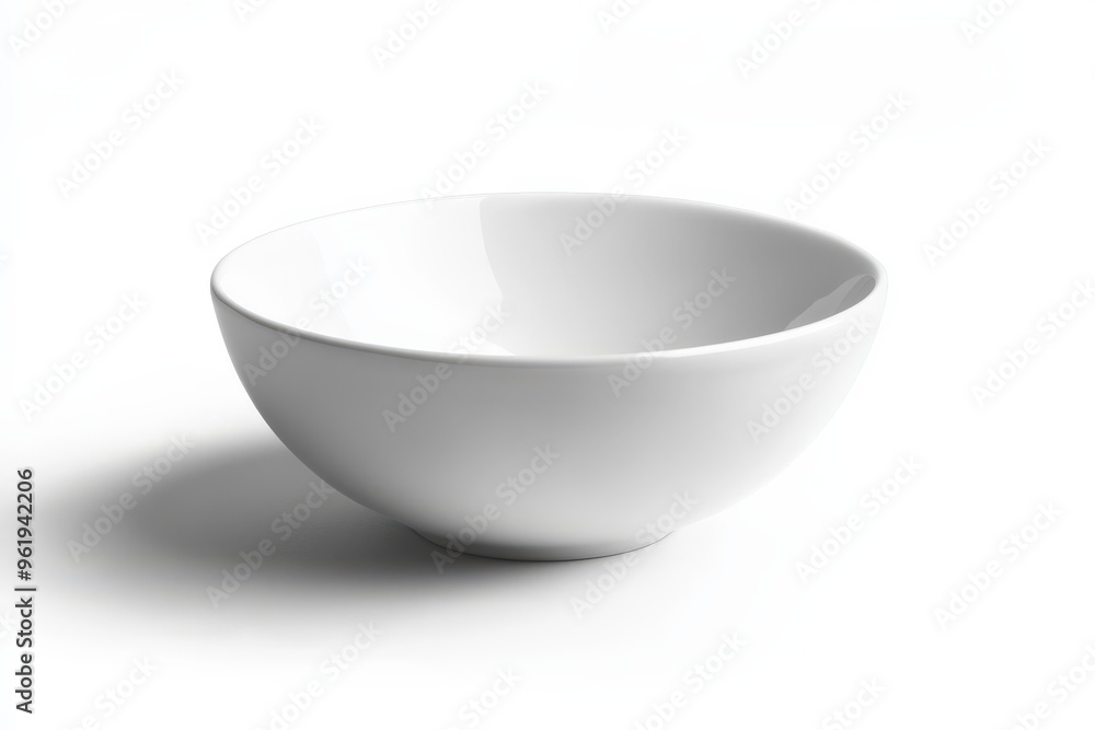 Ceramic Bowl Isolated. Clean White Empty Bowl with Clipping Path for Crocery and Utensil Background Ceramic Bowl Isolated. Clean White Empty Bowl with Clipping Path for Crocery and Utensil Background