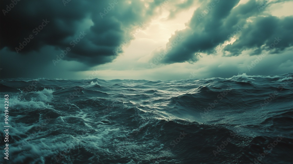 Fototapeta premium Tempestuous Sea: The Power of Nature Unleashed