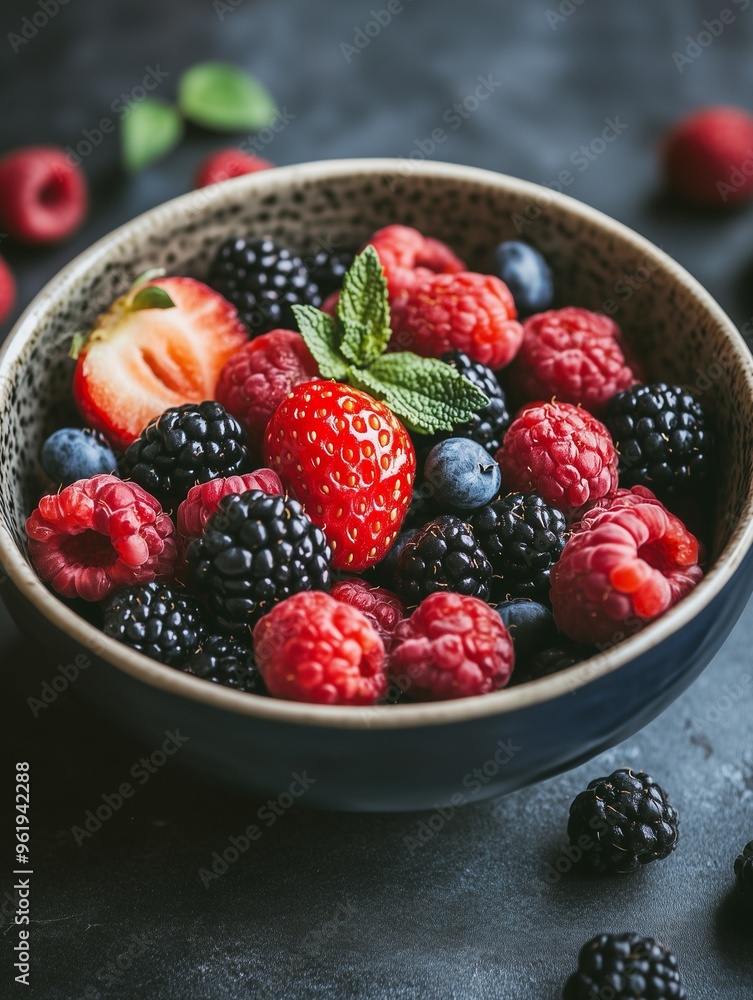 Fresh Summer Berries in a Bowl Fresh Summer Berries in a Bowl