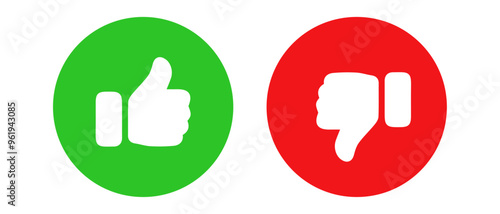 thumb in colour, like, dislike, rating and feedback thumb, bad rating thumb, rating thumb icon set in colour, icon, thumb, up, sign, vector, illustration, yes, ok, thumbs up, success, symbol, good