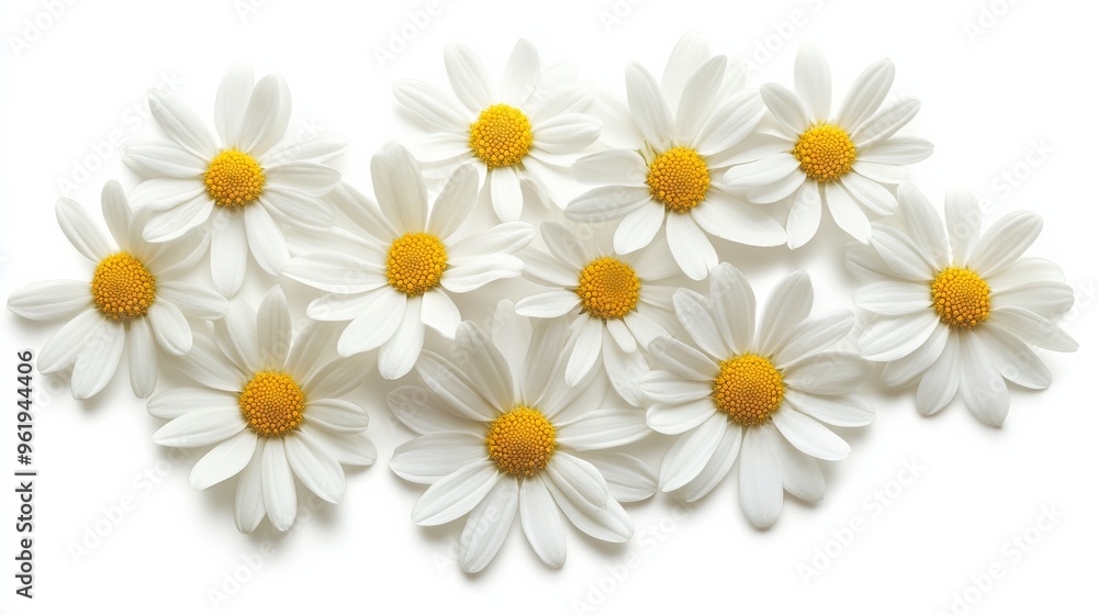 White Daisies on White Background. White Daisies on White Background.