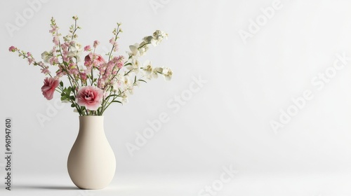 Wallpaper Mural Pink and White Flowers in a Vase. Torontodigital.ca