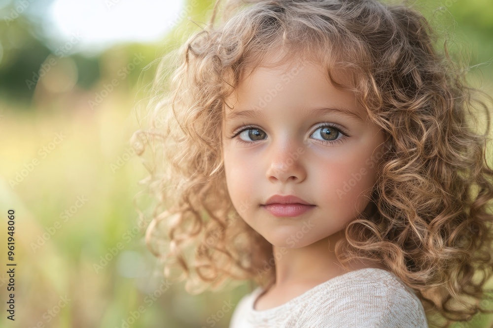 Sweet curly haired girl outside Sweet curly haired girl outside