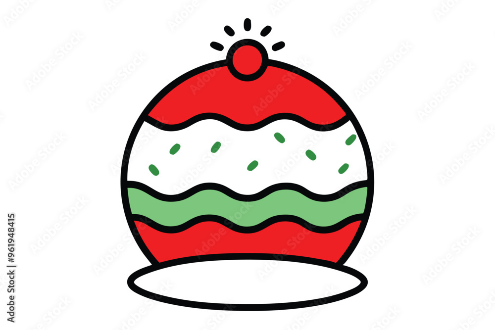 Christmas holiday snowball vector line art, clipart illustration with isolated on white background Christmas holiday snowball vector line art, clipart illustration with isolated on white background