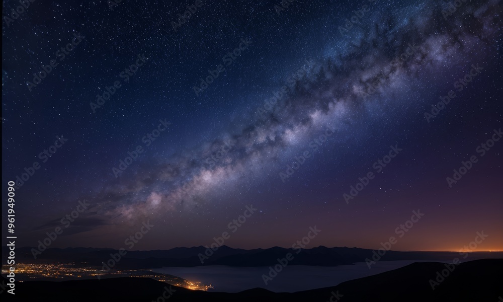 Earth’s Horizon with Milky Way and City Lights Earth’s Horizon with Milky Way and City Lights