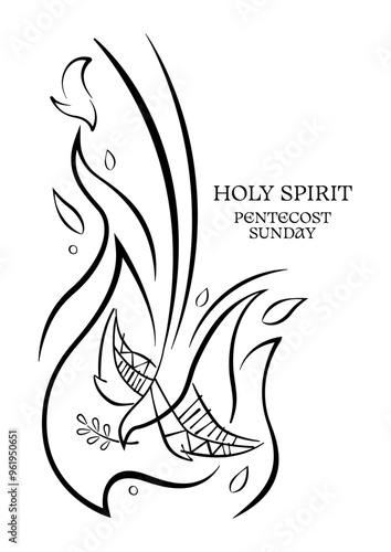 Hand drawn vector illustration or drawing of the Holy Spirit