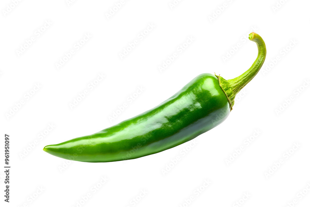 Fresh green chili isolated on a white background Fresh green chili isolated on a white background
