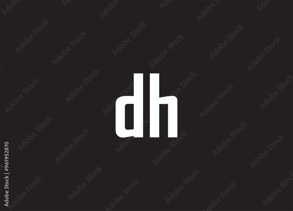 Obraz premium DH letter logo and initial logo design