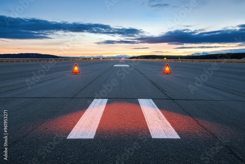 Tarmac markings at airport for landing guidance