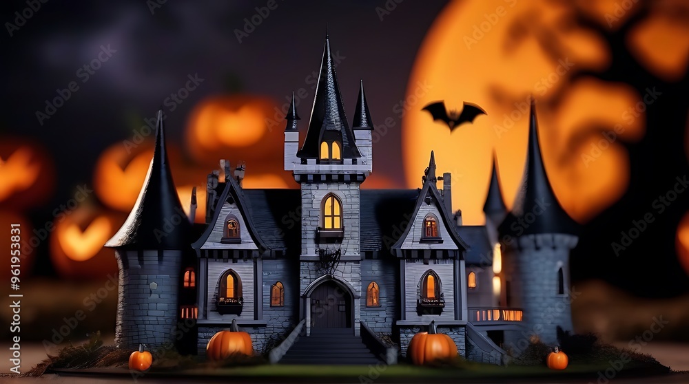 halloween background featuring castle halloween background featuring castle