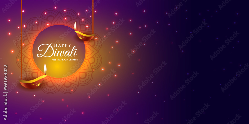 Fototapeta premium Vector illustration of Happy Diwali social media feed template