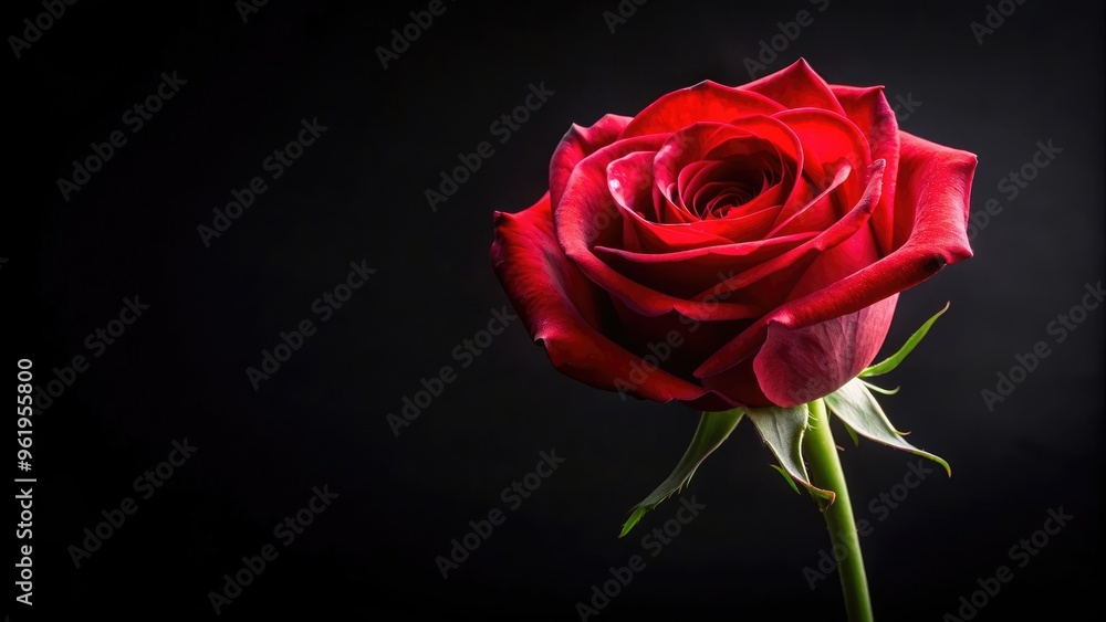 Red rose contrasted against a black background, red, rose, black, background, contrast, dark, flower, romantic, symbol, beauty, love Red rose contrasted against a black background, red, rose, black, background, contrast, dark, flower, romantic, symbol, beauty, love