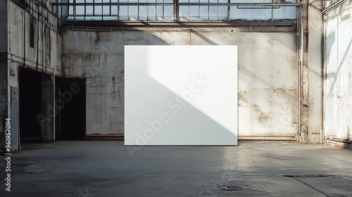 White Blank Canvas in a Factory Loft - Creative Workspace Design