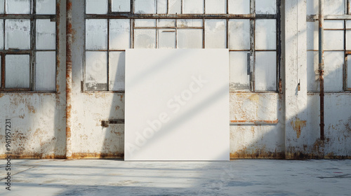 White Blank Canvas in a Factory Loft - Creative Workspace Design