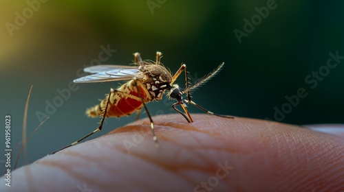 Wallpaper Mural A mosquito is sucking blood on its skin Torontodigital.ca