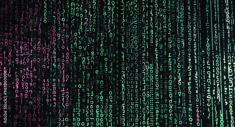 Digital code matrix flow abstract background Digital code matrix flow abstract background