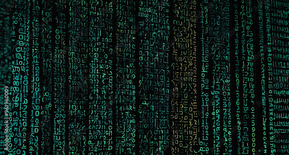 Digital code matrix flow abstract background Digital code matrix flow abstract background